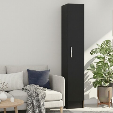 Multiuso Panelero 1 puerta 4 estantes interior natural 30 x 32 x 168 cm - Negro Multiuso Panelero 1 puerta 4 estantes interior natural 30 x 32 x 168 cm - Negro