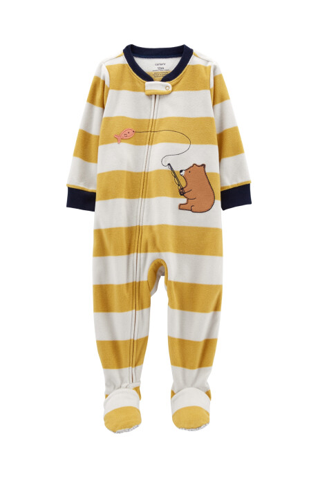 Pijama una pieza de micropolar con pie, estampa oso Pijama una pieza de micropolar con pie, estampa oso