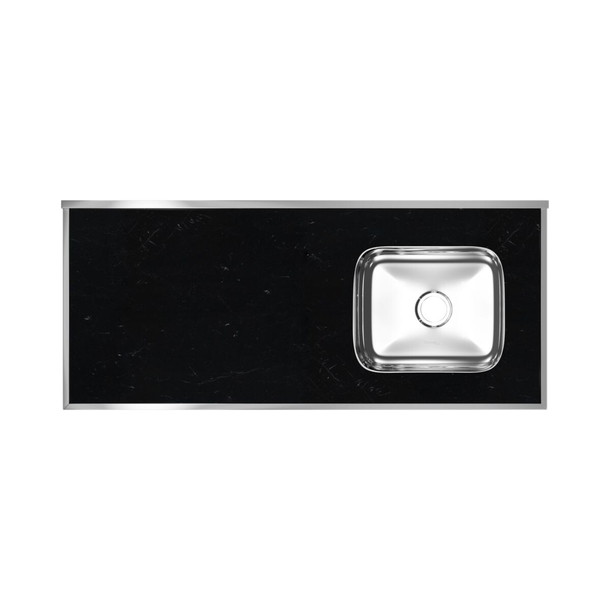 Mesada Laminada Negra 1,20 M Con Pileta Simple Derecha 