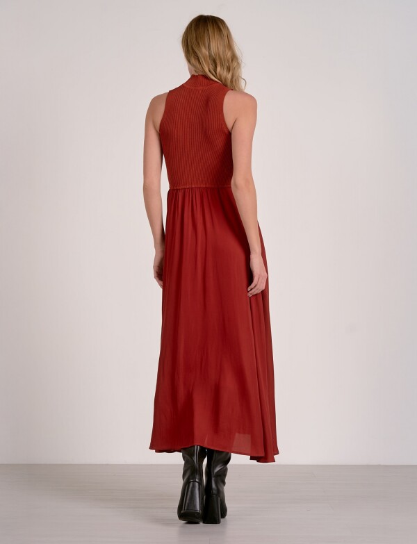 Vestido Maxi Combinado TERRACOTA