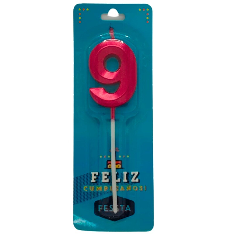 Vela Número 3D Chica Roja NUEVE