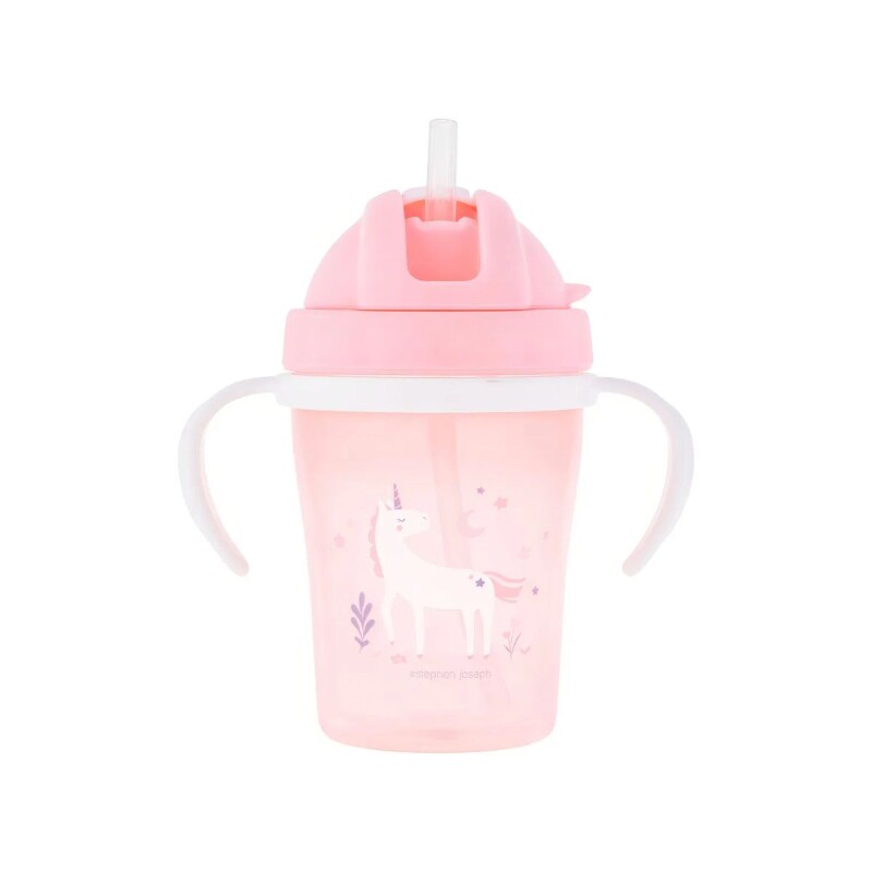 Vaso para bebés con sorbito y tapa Unicornio