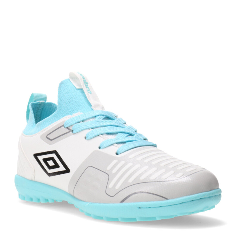 Championes Infantiles Umbro Flash HG Blanco - Celeste
