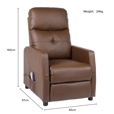 Sillon reclinable 1 cuerpo con masajeador y calefaccion - Marrón Sillon reclinable 1 cuerpo con masajeador y calefaccion - Marrón