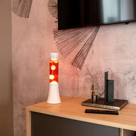 Lámpara De Lava Blanca Y Roja 30 Cm