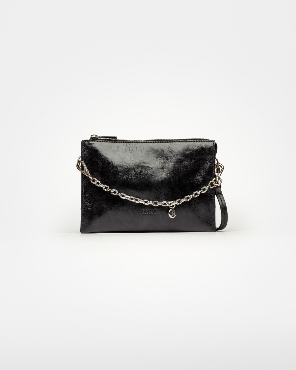 Mini bag Kaia en cuero arrugado Negro