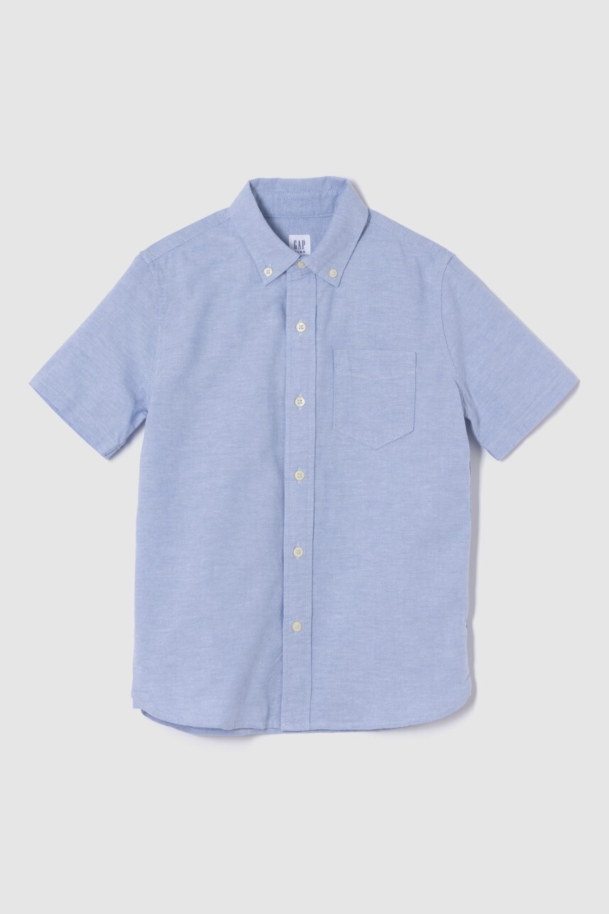 Camisa Oxford Manga Corta Niño Blue Opal 420