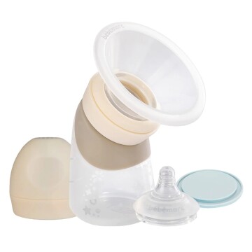 Extractor De Leche Manual Mamadera Silicona Angulada 240 ml Blanco 1