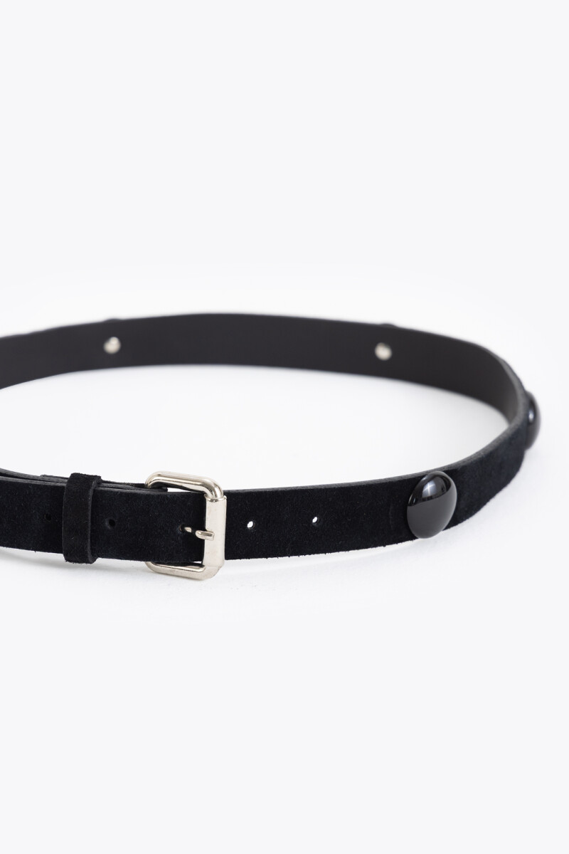 CINTURON STONE SUEDE Negro