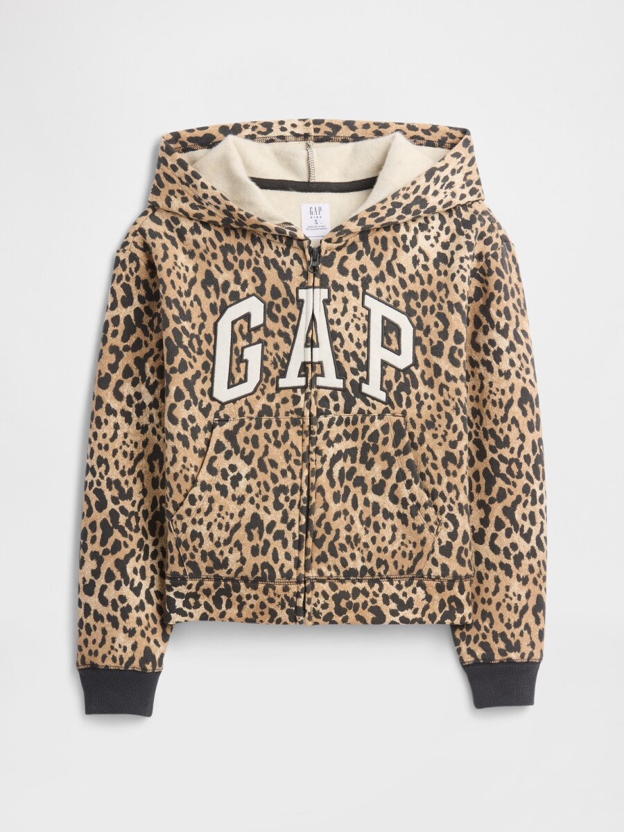 Canguro Logo Gap Con Cierre Niña - Leopard 