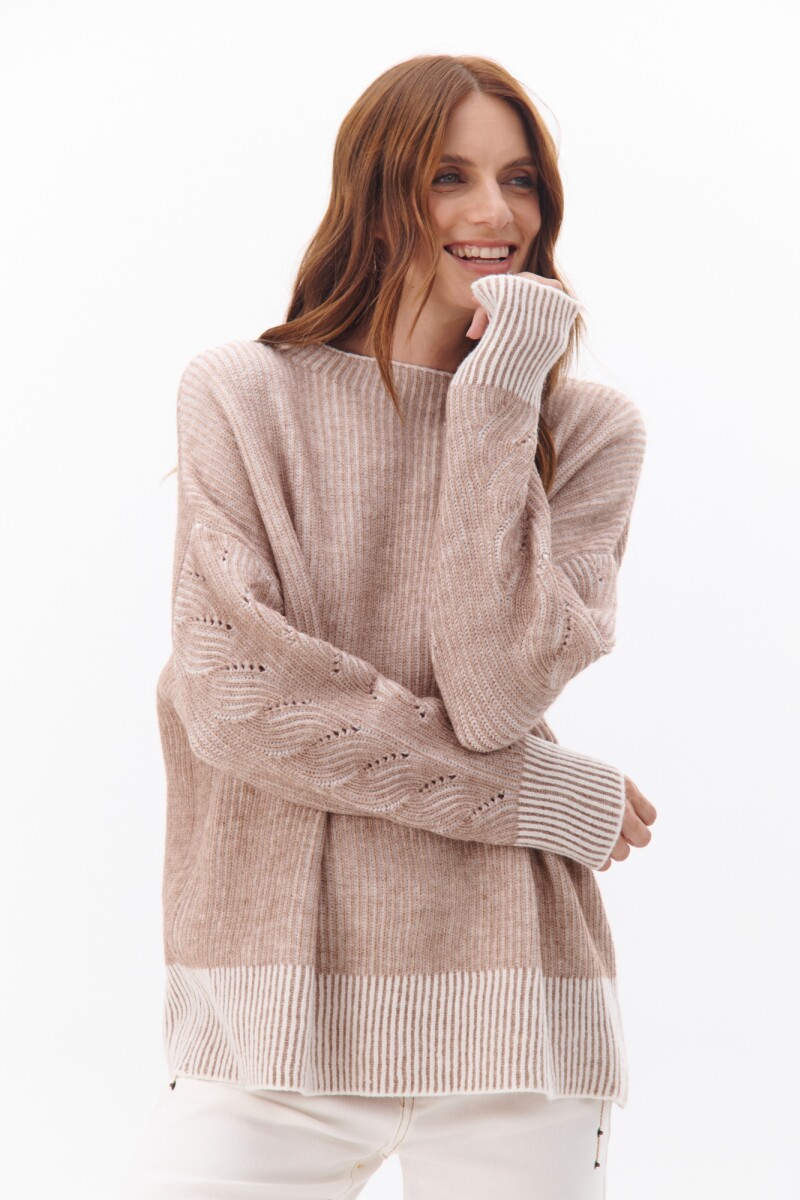 BUZO TRENZA REVERSIBLE BEIGE