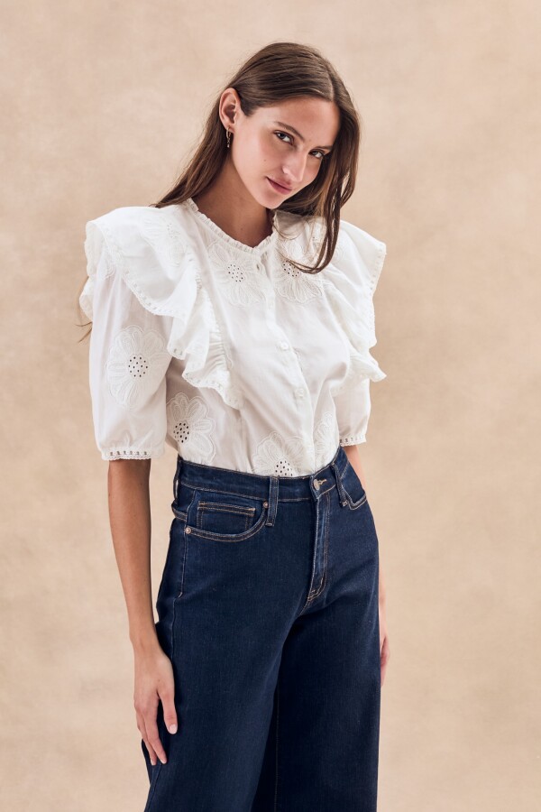 Blusa Volados Crudo