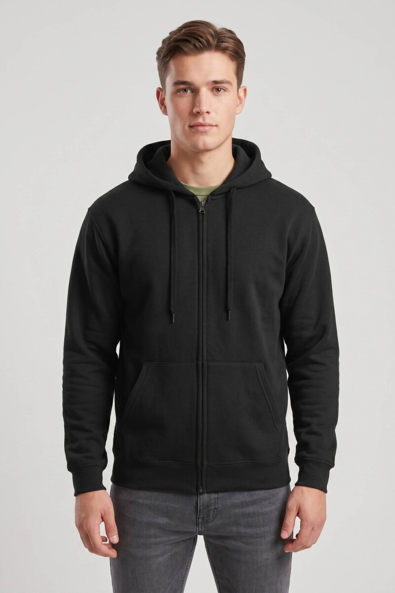 Campera deportiva clásica con capucha - UNISEX NEGRO