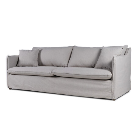 Sofá Snow con Funda - Tela Rústica - 3 cuerpos 1474 (Gris claro)