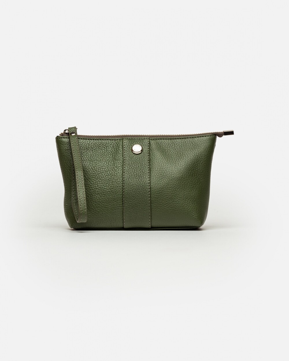 Porta Cosméticos Belle En Cuero Graneado Verde
