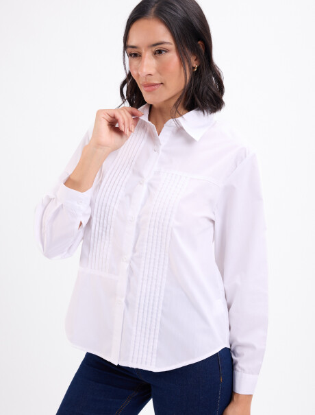 Camisa con tablas Florencia blanco