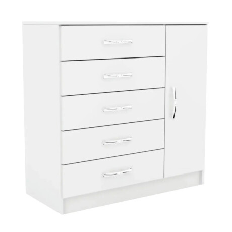 CÓMODA CAJONERA GUARDARROPA 5 CAJONES 1 PUERTA BLANCO