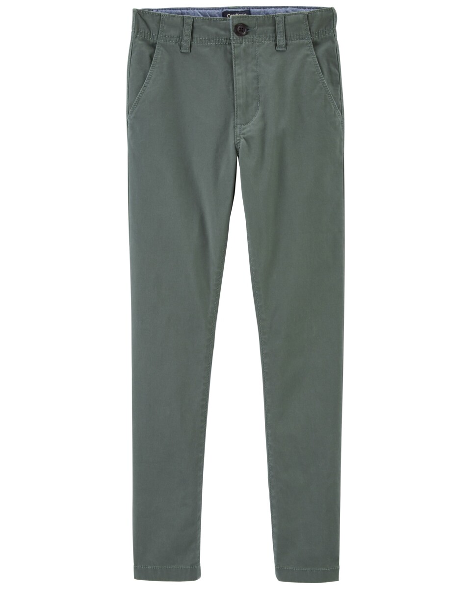 Pantalón de algodón, ajustado, verde 