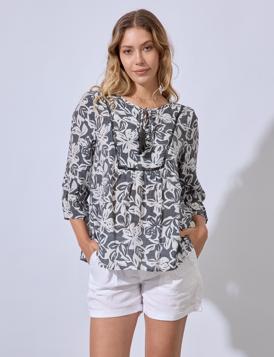 Blusa Garden - Gris/multi 