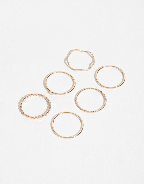 Sets Anillos Metal Anillos Set Metal Delicado - Dorado