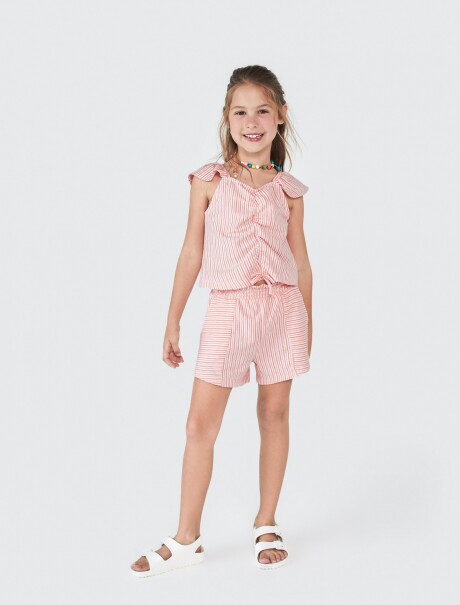 SHORT INFANTIL CON ESTAMPADO ROJO