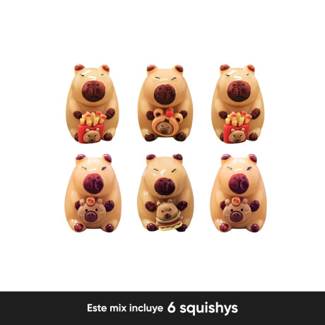 Mix x6 de squishys carpincho variado Sc