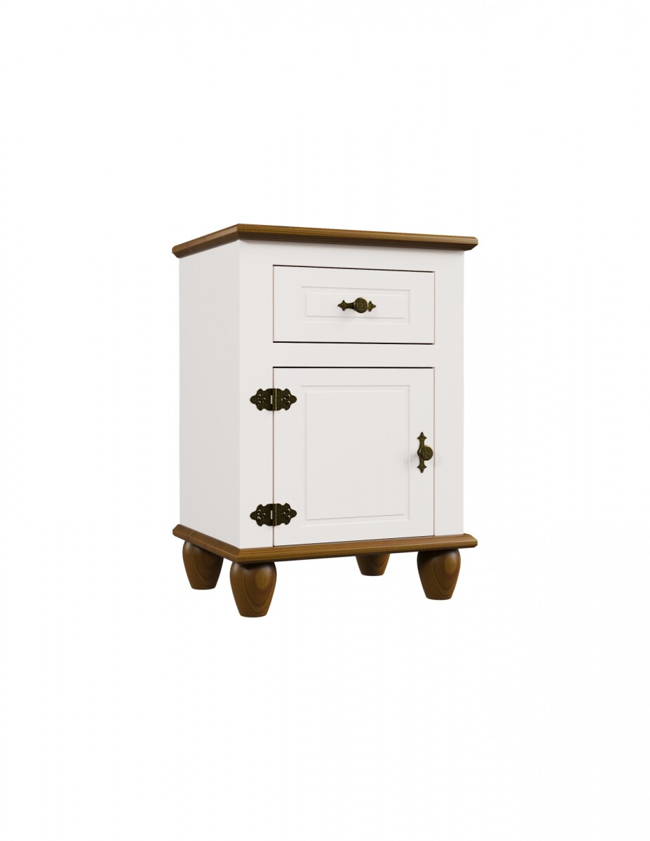 Mesa De Luz 1 Puerta 1 Cajón Blanca Joy Smgb 45933 
