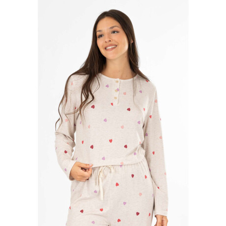 Pijama waffle needle Marfil