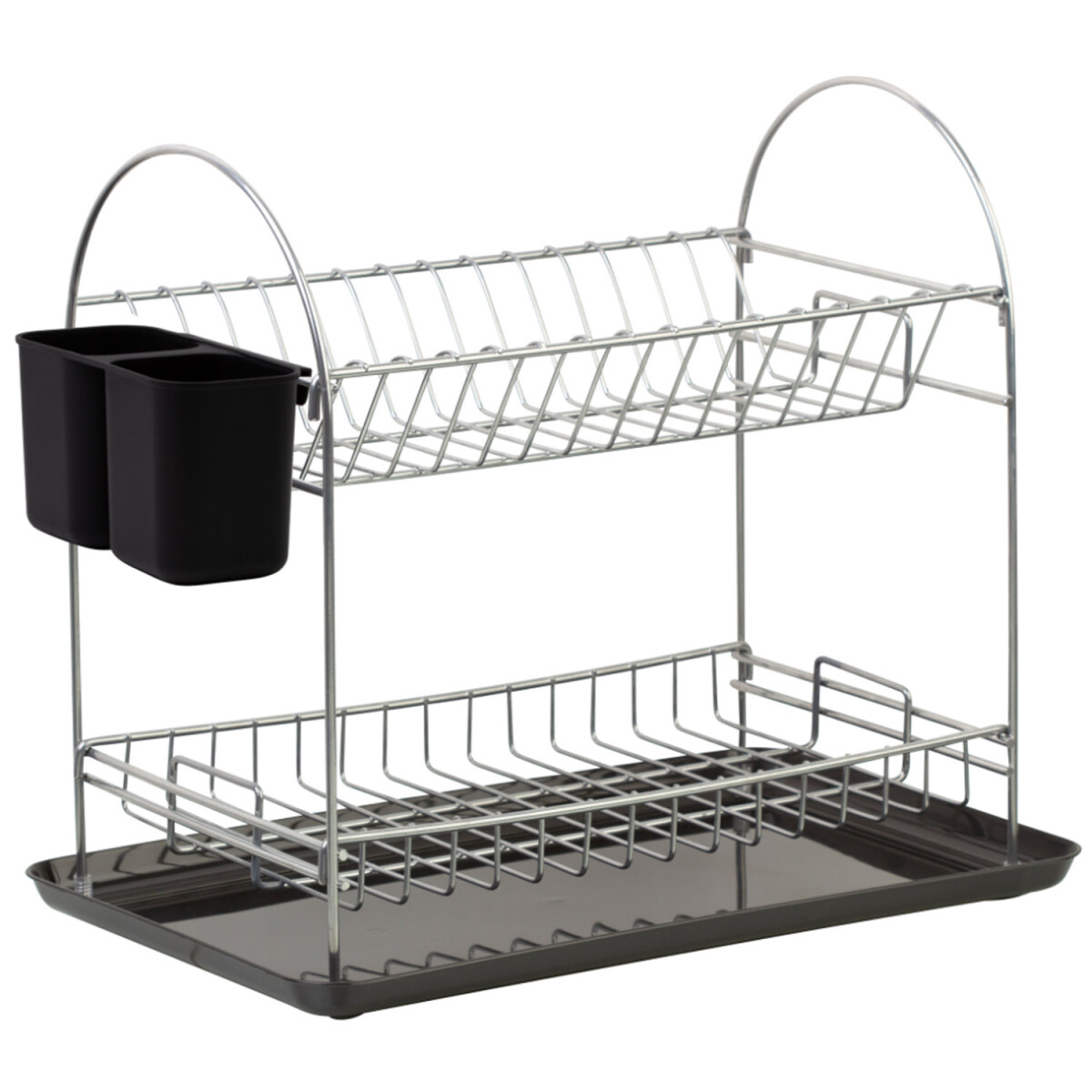 Escurridor de Platos Cromado con 2 Niveles y Bandeja Metalife - Cromado 