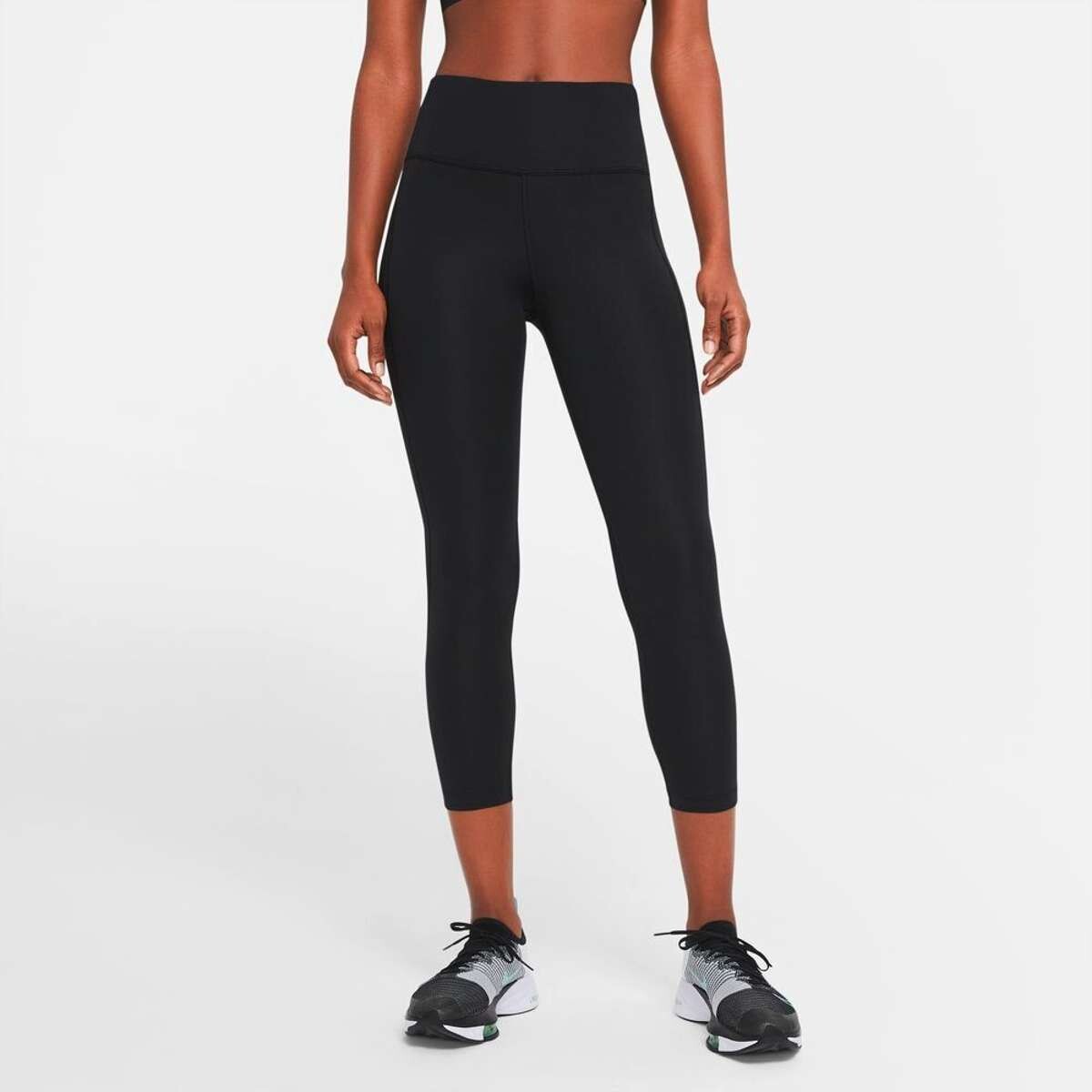 Pantalón Largo Fast Alto-Rise Crop Running Leggings De Mujer - Negro 