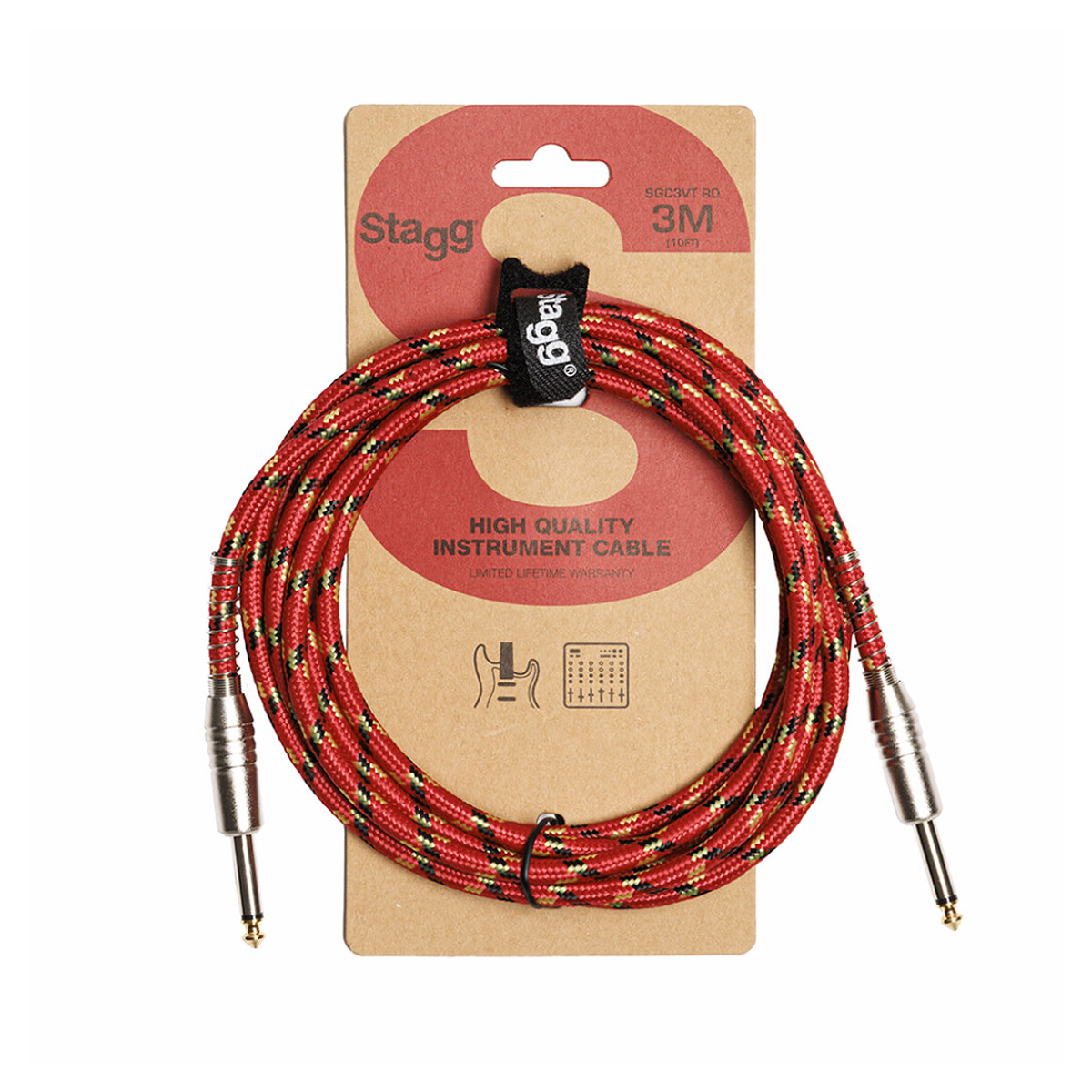 Cable guitarra Stagg SGC3VTRD 3m rojo 
