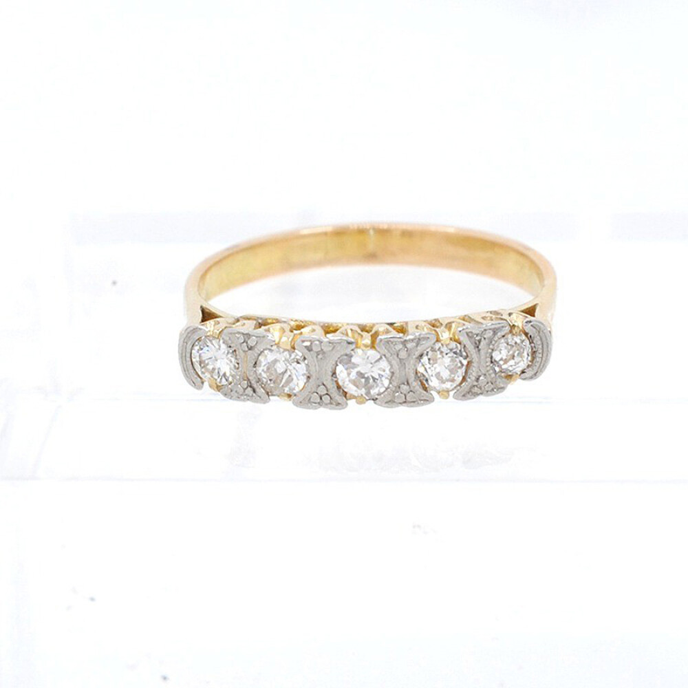 Anillo Antiguo En Oro 18K Y Brillantes Anillo Antiguo En Oro 18K Y Brillantes