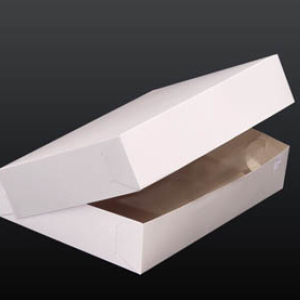 CAJA DE CARTULINA PARA MASAS 1 KILO 22X30X6 CM. BLANCO