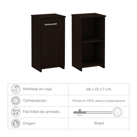 Mueble Frutero Multiuso 1 puerta con estante interno 33x29x68cm Marrón