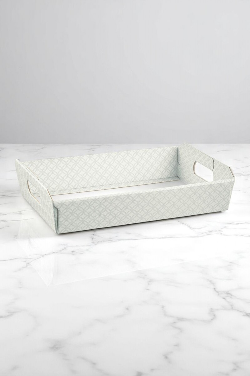 Bandeja 31x22x9 cm. - MATELASSE GRIGIO PERLA 