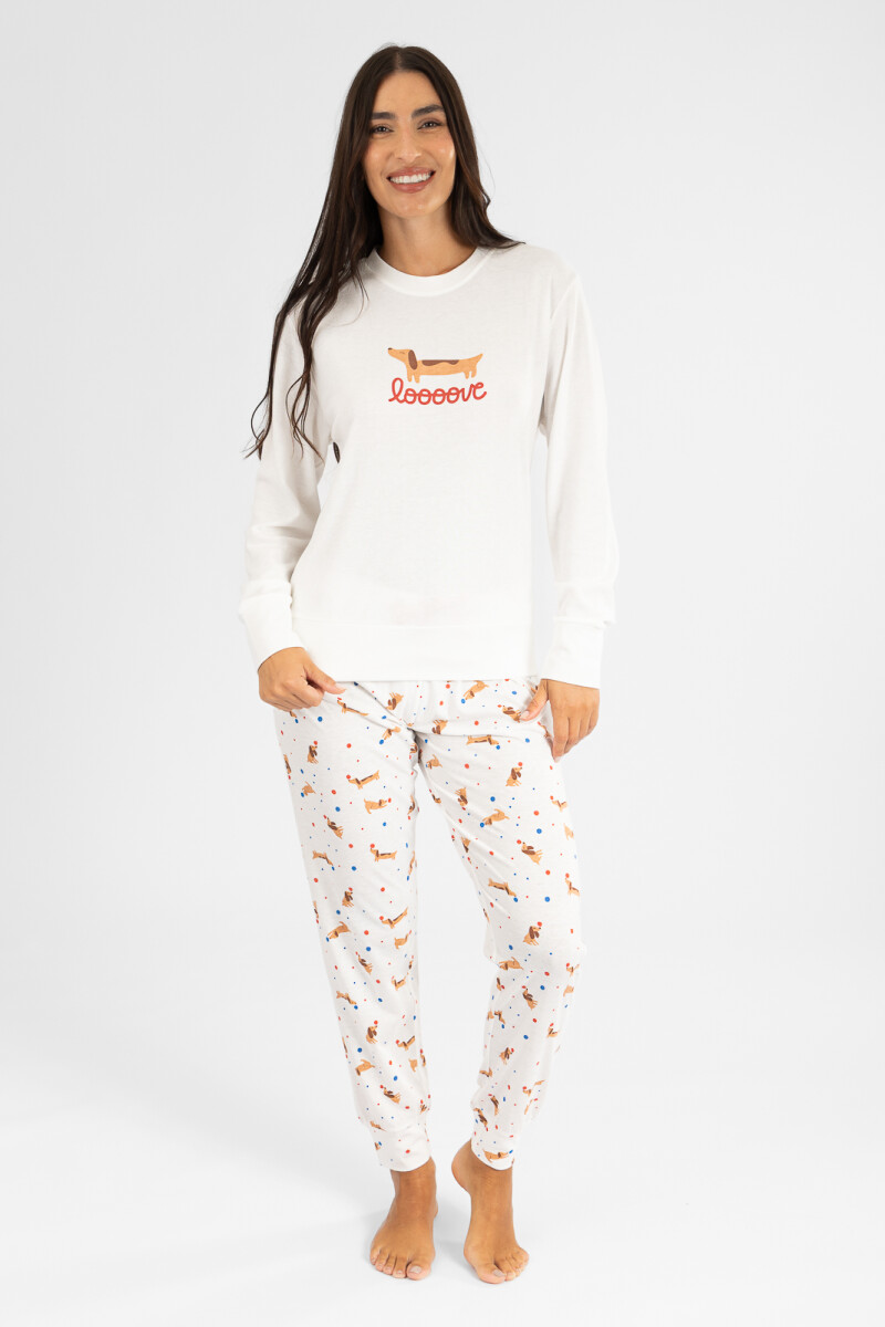 Pijama love dog Beige