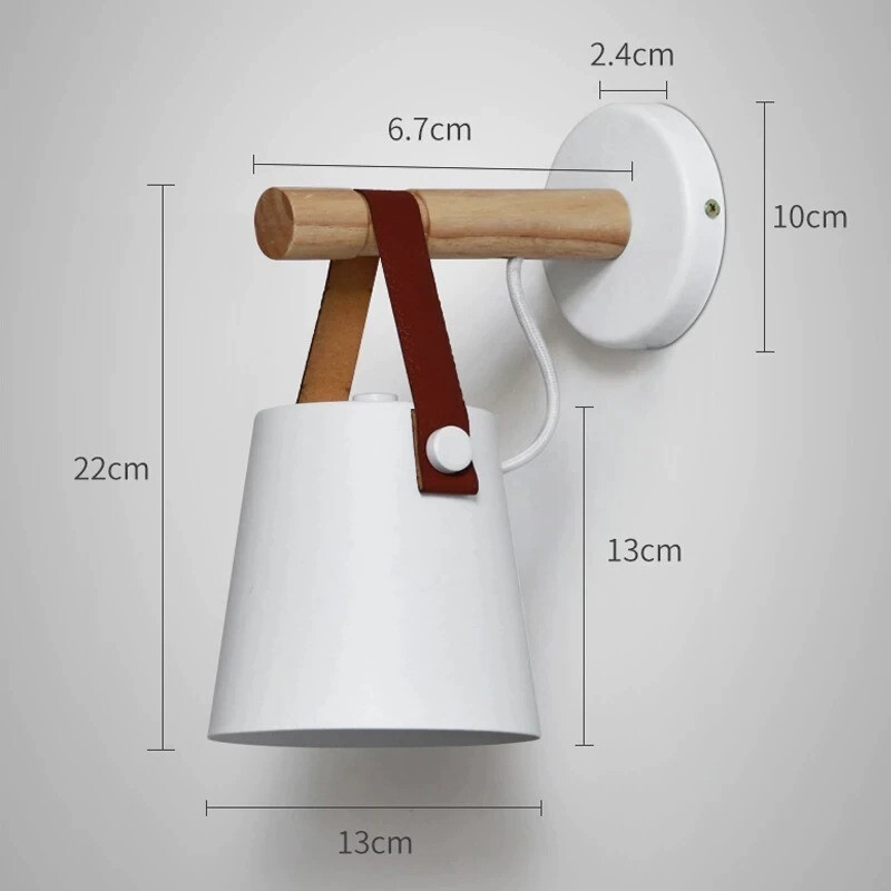 Aplique Moderno Metal Madera Vintage Nordico Calidad Blanco