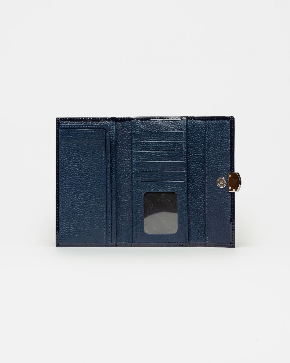 Billetera Marga en cuero charol Marine Blue