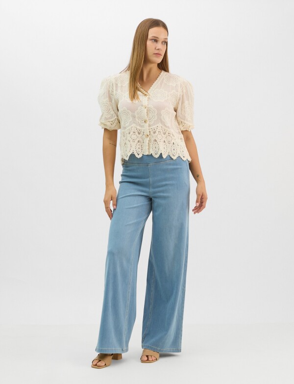 Jegging Estilo Palazzo Con Cintura Elástica JEAN CLARO