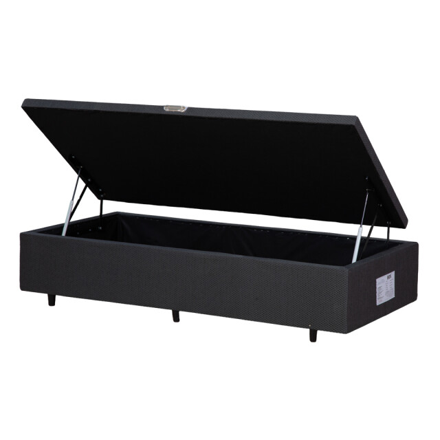 BOX BAÙL 1 PLAZAS BASE DE SOMMIER GUARDARROPA CAMA CON APERTURA LATERAL GRIS