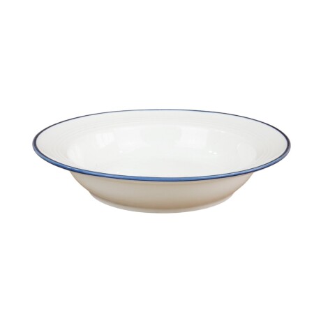 Plato de ceramica con borde de color Plato de ceramica con borde de color