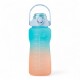 Pack De 3 Botellas De Agua Motivacional Gym Celeste