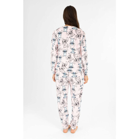 Pijama stitch velour Rosado
