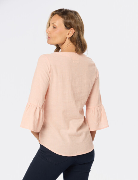 BLUSA DE LINO VOLADOS Coral