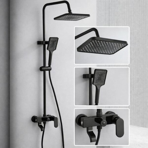 BARRAL DE DUCHA CON GRIFERIA NEGRO MATE BARRAL DE DUCHA CON GRIFERIA NEGRO MATE