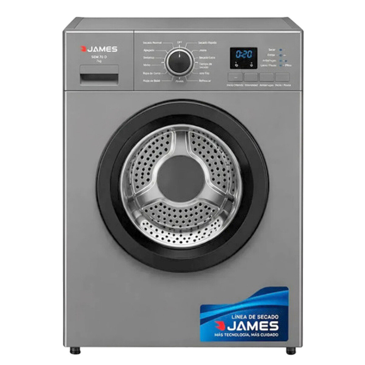 Secarropas 7 kg James SEM70D, Dark Silver 