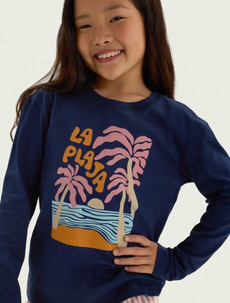 BLUSA DE MANGA LARGA CON ESTAMPADO BLUSA ML FEM