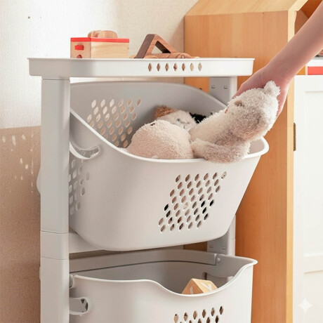 Organizador Estante Móvil Carrito Cocina Juguetes Blanco
