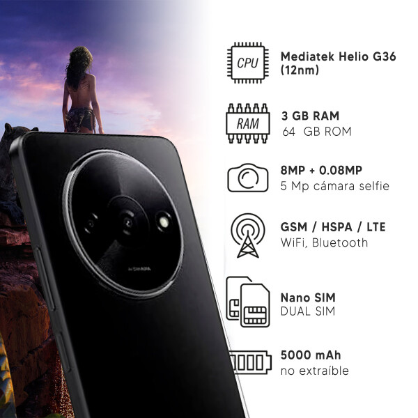 Xiaomi Redmi A3x 3/64 Gb 4g NEGRO