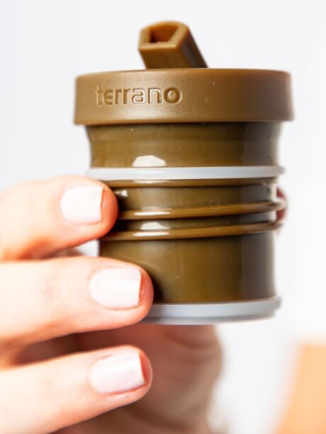 Kit Competo - Termo Acero 1LT + Mate Flap Marrón Metalizado